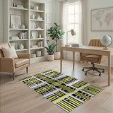 Geometric Modern Yellow Bold Yellow Black Geometric Area Rug