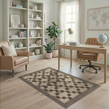 Brown and Tan Modern Geometric Tan Brown Area Rug