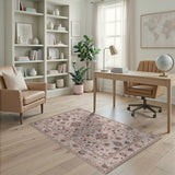 Pink Blush Pink Traditional Persian Floral Rug