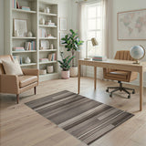 Modern Grey Striped Area Rug