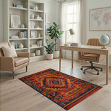 Orange Vibrant Southwestern Geometric Area Rug