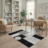 Modern Geometric Black White No. 8 Area Rug