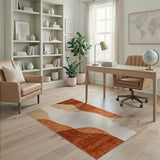 Curvy Abstract Beige Terracotta Area Rug