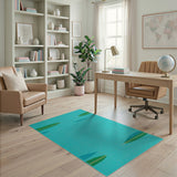 Teal Leaf Coastal Area Rug
