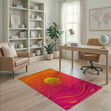 Vibrant Sunset Waves Area Rug
