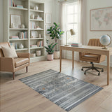 Grey Geometric Tribal Diamond Area Rug
