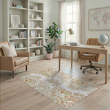 Abstract Terracotta Fern Area Rug