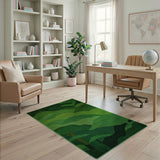 Lush Green Hills and Forest Area Rug
