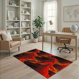 Fiery Lava Flow Red Area Rug