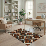 Terracotta Diamond Zigzag Southwestern Rug