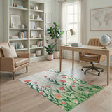 Blush Pink Cosmos Floral Area Rug