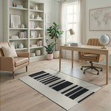 Black and White Bold Black White Striped Geometric Rug