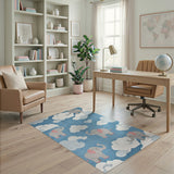Whimsical Elephants Clouds Kids Rug