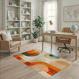 Bold Abstract Orange Area Rug
