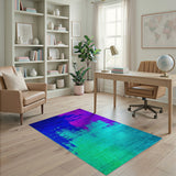 Vibrant Multi-Color Abstract Brushstroke Area Rug