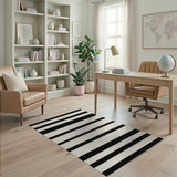 Bold Black White Striped No. 71 Area Rug