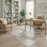 ODIKA Modern Geometric Washable Area Rug, Non-Slip Low Pile Neutral Rug for Living Room