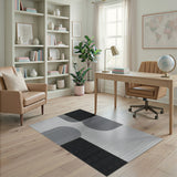 Geometric Modern Geometric Modern Black White Area Rug