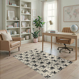 Beige Tribal Stilt House Motif Area Rug