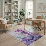 Purple Mermaid Silhouette Underwater Area Rug