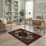 Coastal Anchor Palm Nautical Area Rug