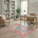 Blush Peony Floral Vintage Pink Area Rug