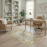 Beige Floral Vintage Area Rug