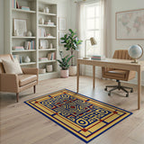 Southwestern Geometric Maze Area Rug