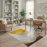 Golden Sun Over Wavy Mountains Abstract Rug