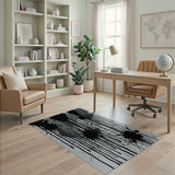 Black Ink Splatter Abstract Area Rug