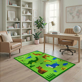 Kids Cartoon Jungle Animal Area Rug Tigers Dinos Sharks
