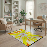 Radiant Sunburst Yellow Geometric Area Rug