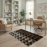 Rusted Industrial Grid Area Rug