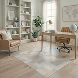Beige Grey Geometric Patchwork Area Rug