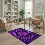 Radiant Purple Starburst Geometric Area Rug