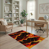 Retro Pixel Volcano Lava Flow Area Rug