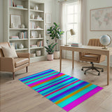 Multi-color and Patterns Vibrant Multi-Color Horizontal Stripe Rug