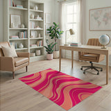Vibrant Abstract Area Vibrant Pink Wavy Abstract Area Rug