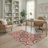 Overlapping Rainbow Arches Area Rug
