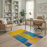 Multi-color and Patterns Vibrant Multi-Color Geometric Stripe Area Rug