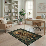 Rustic Golden Retriever Pine Cone Area Rug