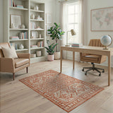 Terracotta Geometric Southwestern Southwestern Area Rug