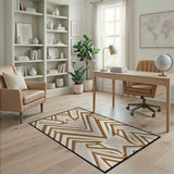Angular Beige Geometric Modern Area Rug