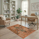Terracotta Geometric Southwestern Orange Area Rug