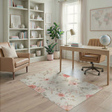 Blush Peony Floral Vintage Area Rug