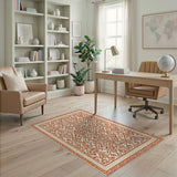 Terracotta Trellis Geometric Area Rug
