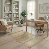 Beige Geometric Heritage Tribal Rug