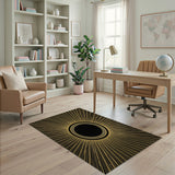 Gold and Silver Golden Eclipse Sunburst Area Rug