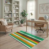 Vibrant Multi-Color Vertical Stripe Geometric Modern Area Rug