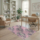 Whimsical Pink Swirl Area Rug